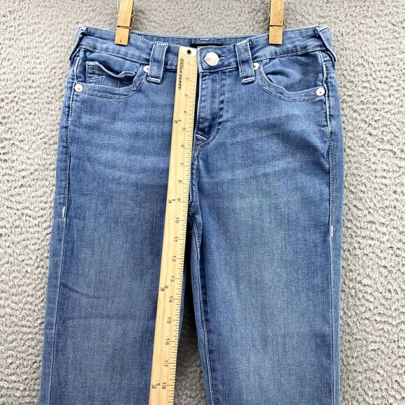 True Religion Jeans 28x24* Jennie Curvy Mid Rise Capri Cropped Denim Pants Women - Picture 4 of 13